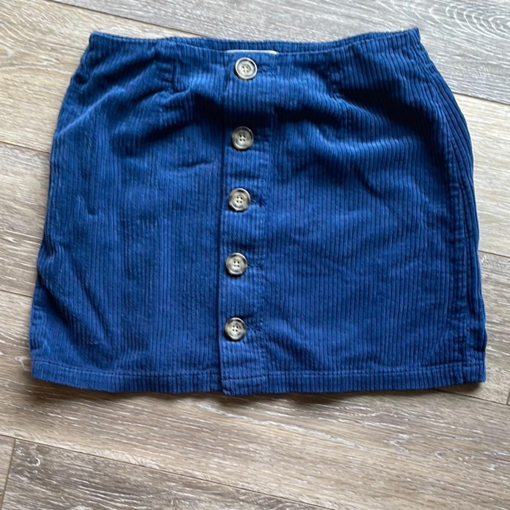 PacSun Blue Ribbed Mini Corduroy Skirt Size 25